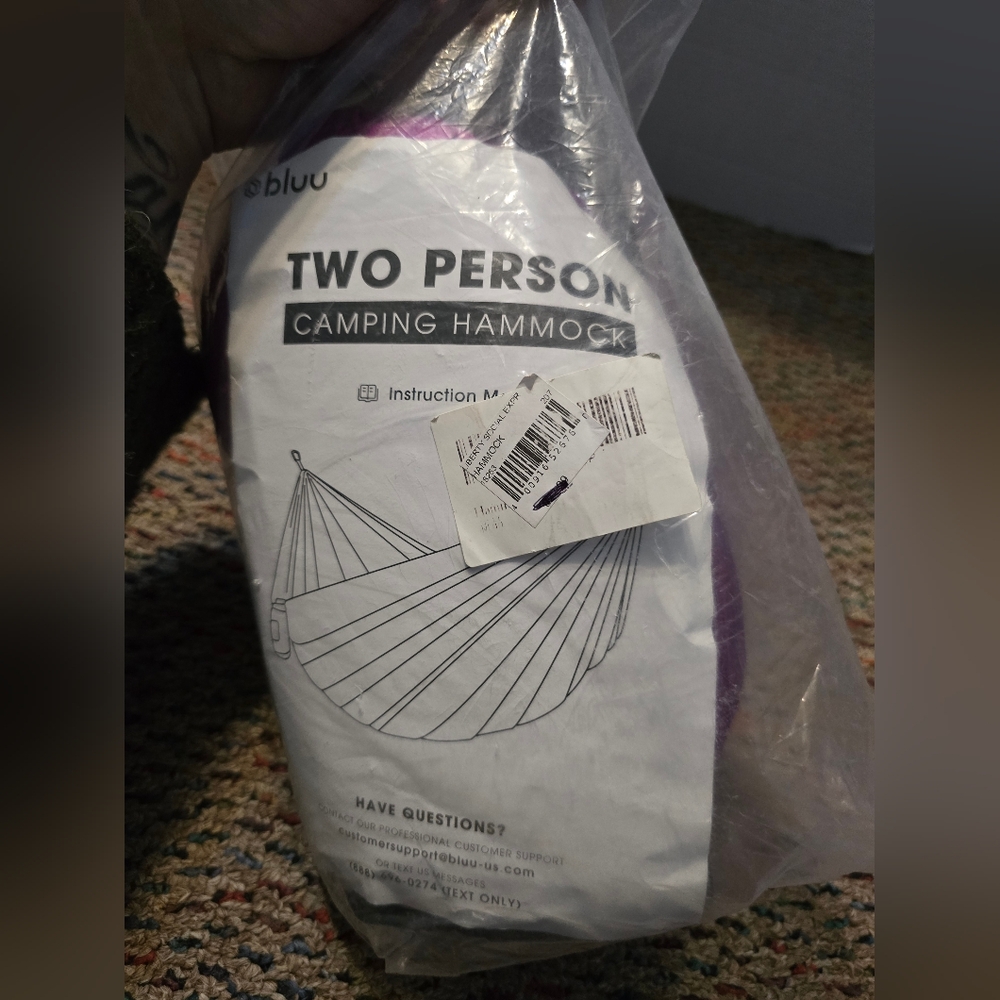Purple Two 2 Person Cotton Camping Hammock